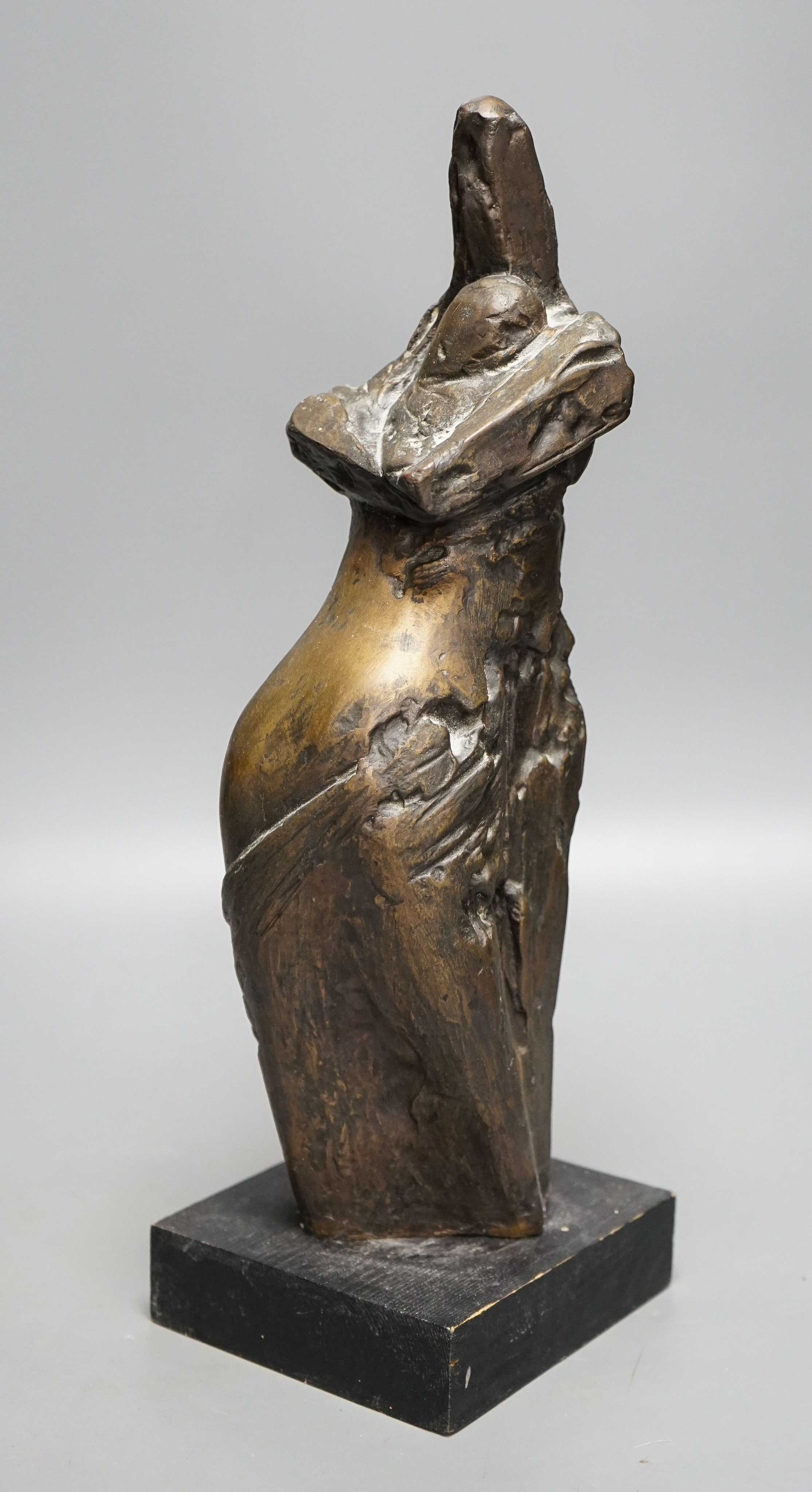 Tissa?, an abstract bronze figure 40cm